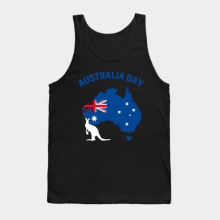 Australia Day Funny Australian Map Flag Patriotic Tank Top